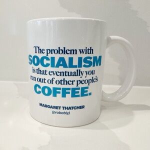 White and Blue Quote Mug